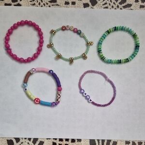 7inColorful Beaded Bracelets Set